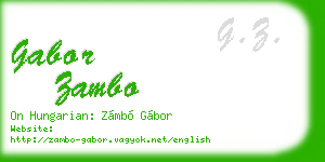 gabor zambo business card